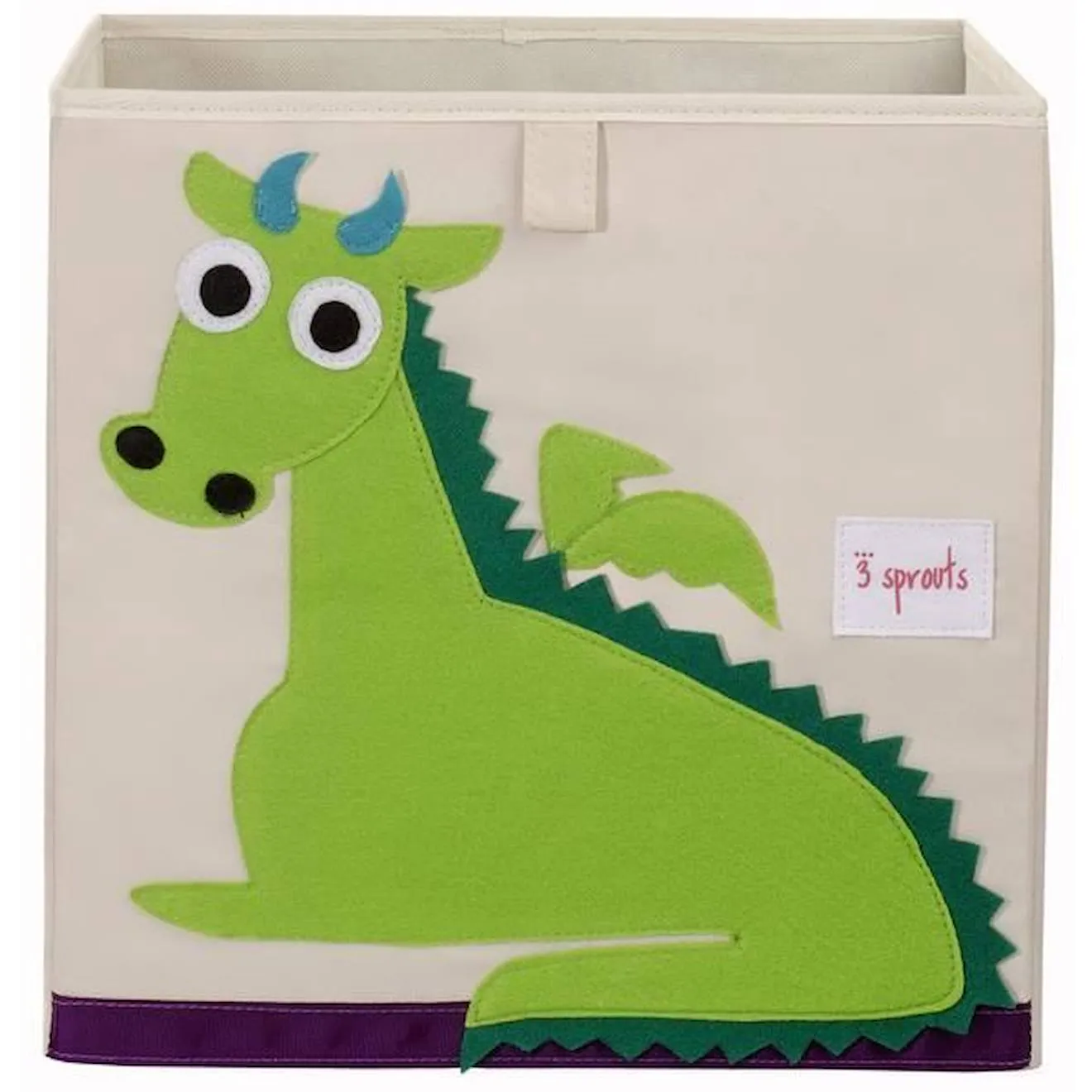 3 Sprouts - Cube de rangement Dragon - ELEMENTS FOR KIDS beige - 3 Sprouts
