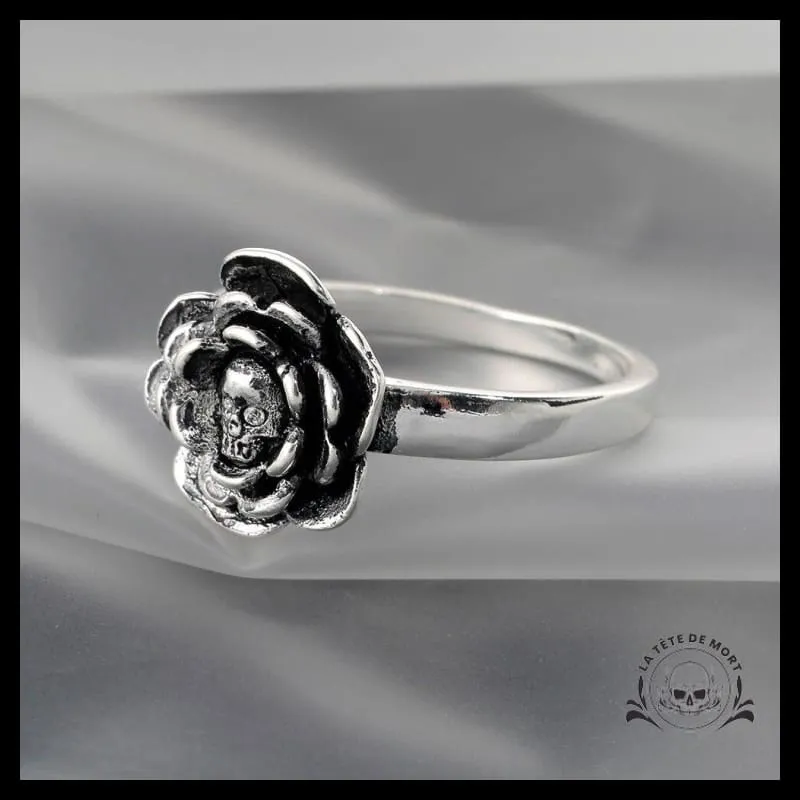 Bague Fleur Rose Macabre (Acier)