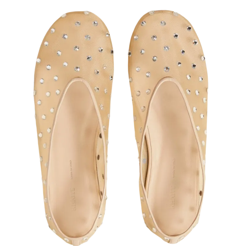 Ballerine plate Marcy flat beige cristaux swarovski
