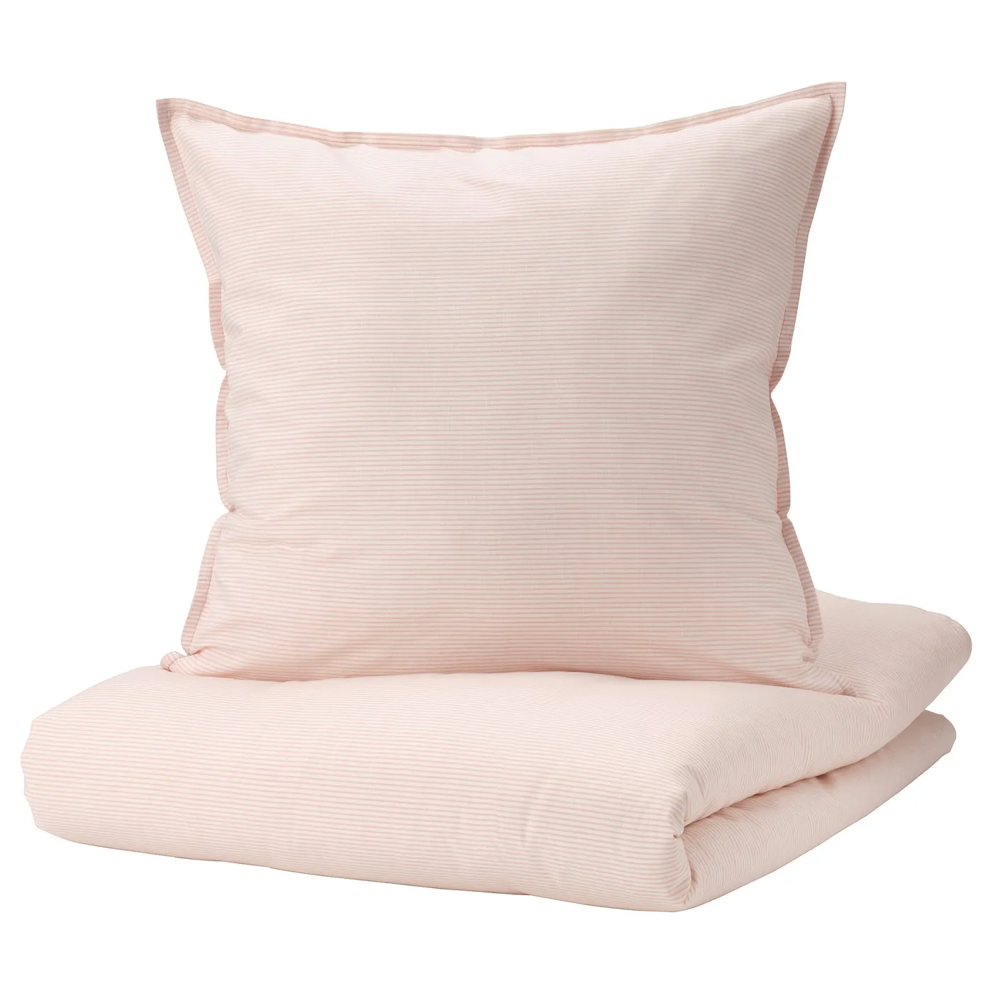 BERGPALM housse de couette et 2 taies, rose clair/rayure, 240x220/65x65 cm