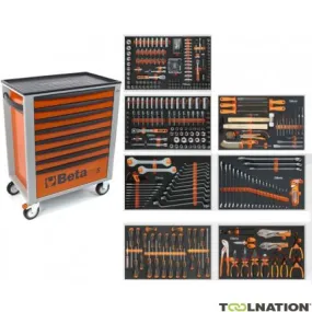 Beta 024006241 2400S-O8/E-L Chariot à outils avec 8 tiroirs 398 pièces Orange