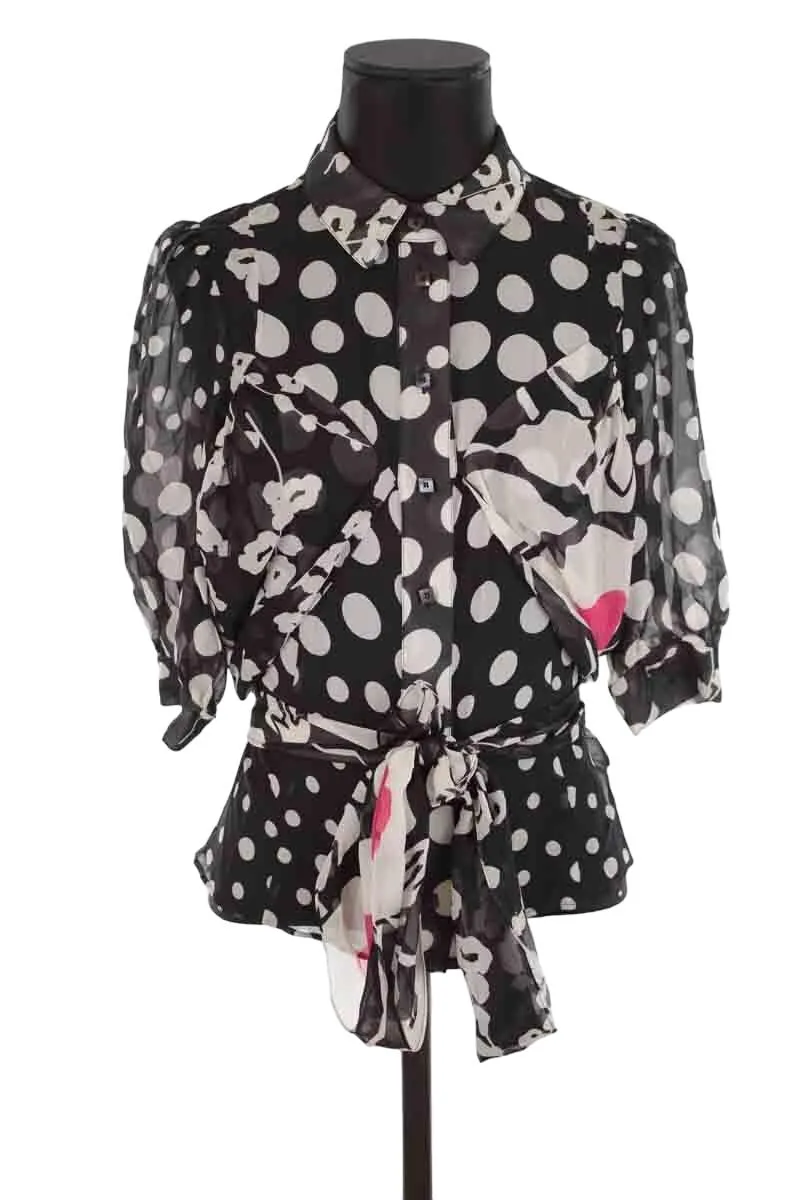 Blouse en soie Kenzo noir. Matière principale soie. Taille 36.