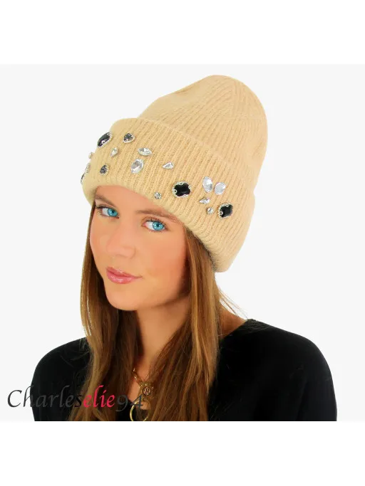 Bonnet angora JOYA camel