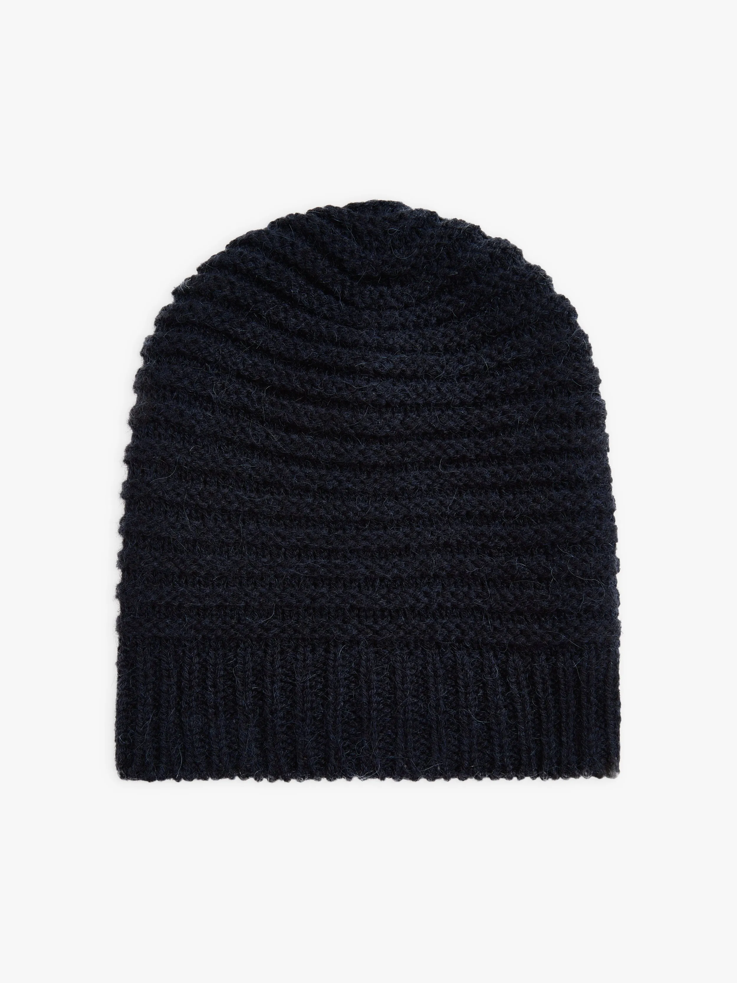 bonnet Isaac en laine et en alpaga bleu nuit