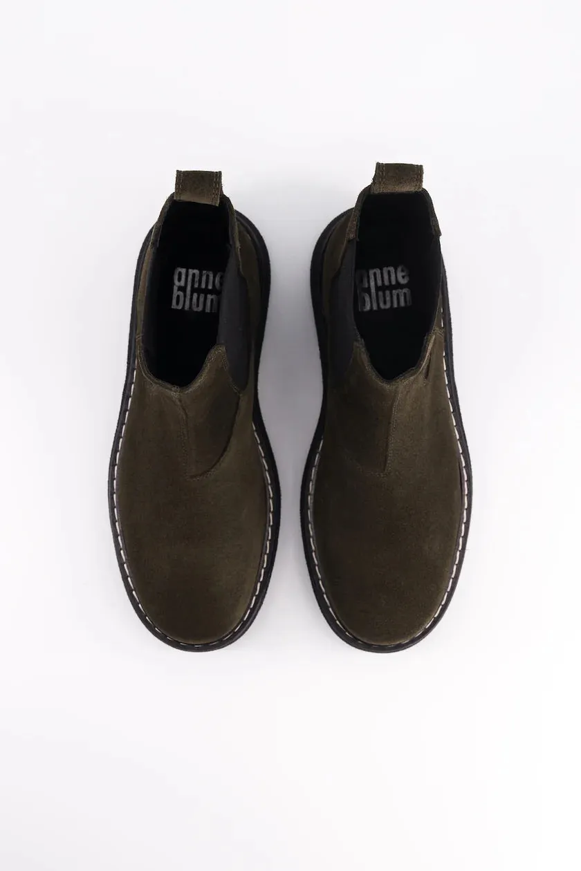 Boots Elmet - chelsea  daim kaki ANNE BLUM