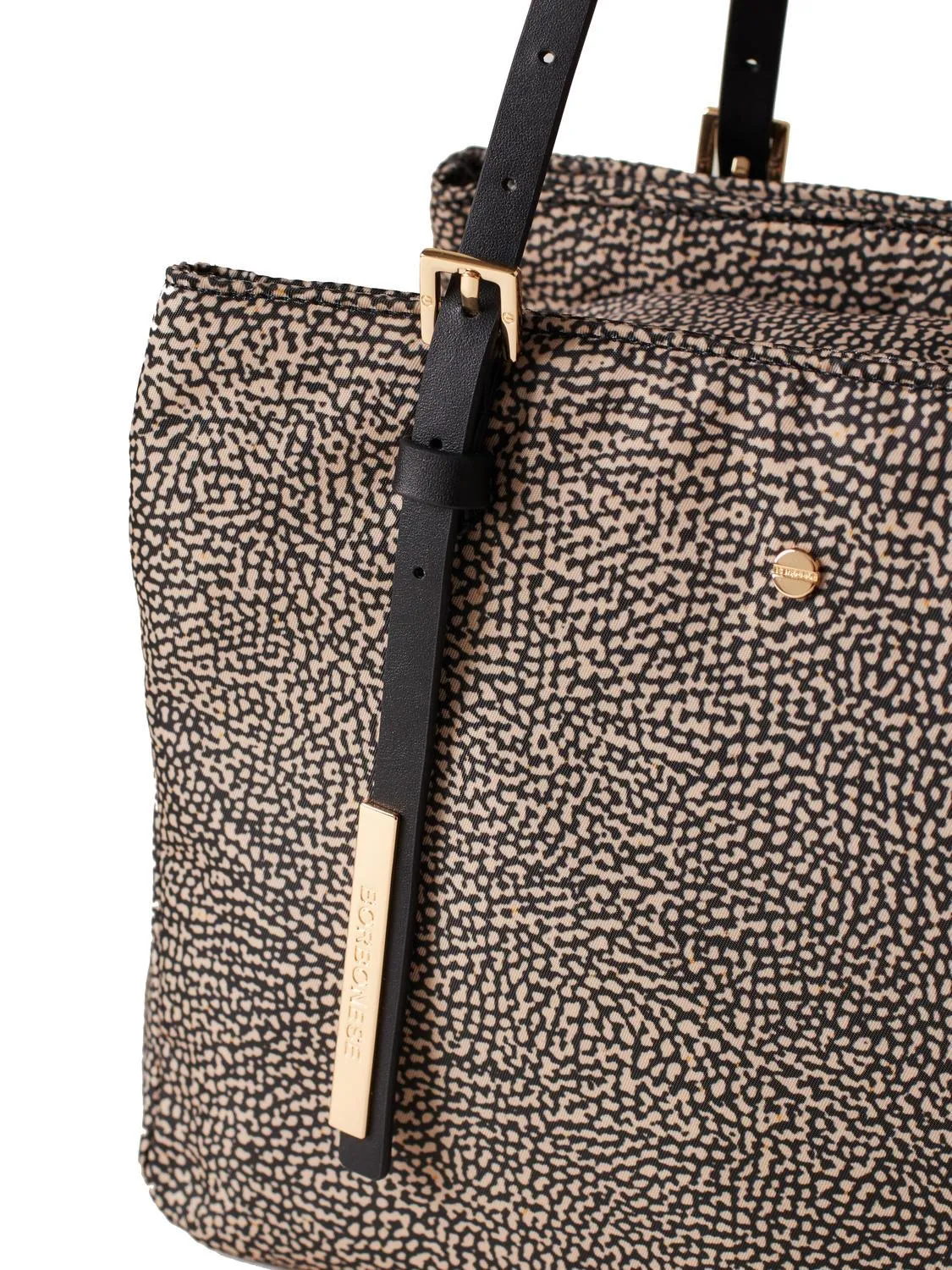 Borbonese Cole Nylon Cabas Porté Épaule, Avec Bandoulière Op / Naturel / Noir - Achetez À Prix Outle