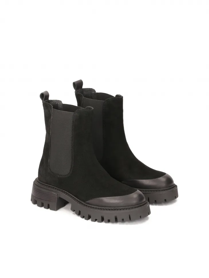Bottes Chelsea en daim avec embout en caoutchouc