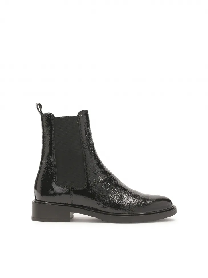 Bottes Chelsea noires à effet froissé