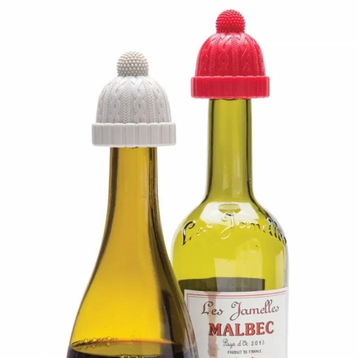 Bouchons de bouteille Bonnet gris rouge