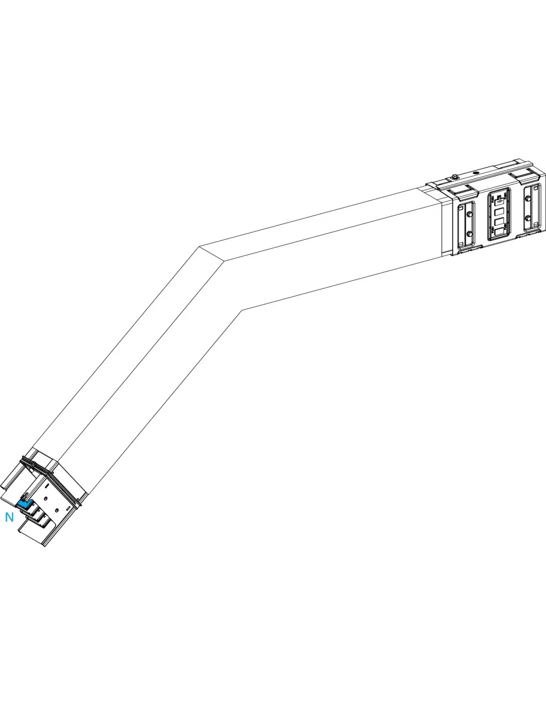 Canalis KSA Coude spé. vert. 1000A vers bas 95° à 175° côtés 300 à 800mm SCHNEIDER KSA1000DLF43B