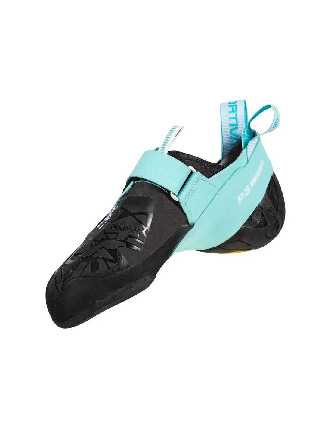 Chaussures d'escalade La Sportiva Skwama Vegan Carbon/Turquoise