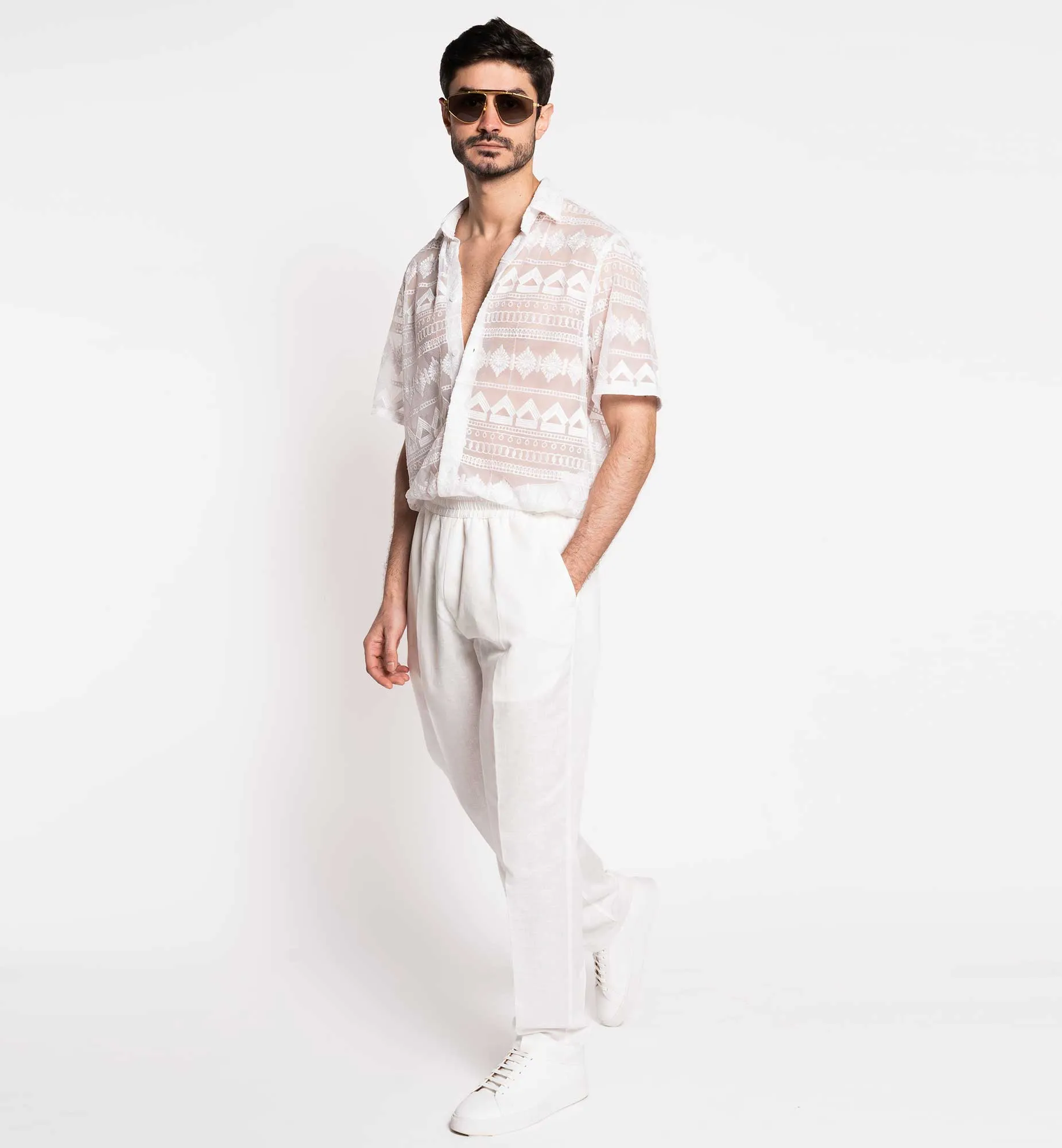 CHEMISE EN DENTELLE ZIGZAG