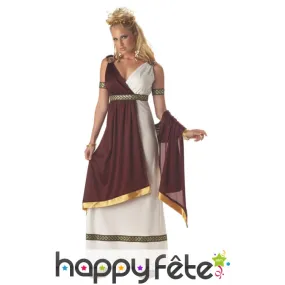 Costume de sénatrice blanc et bordeaux