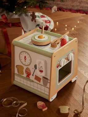 Cube d'activités Cuisinette en bois FSC® beige - Vertbaudet