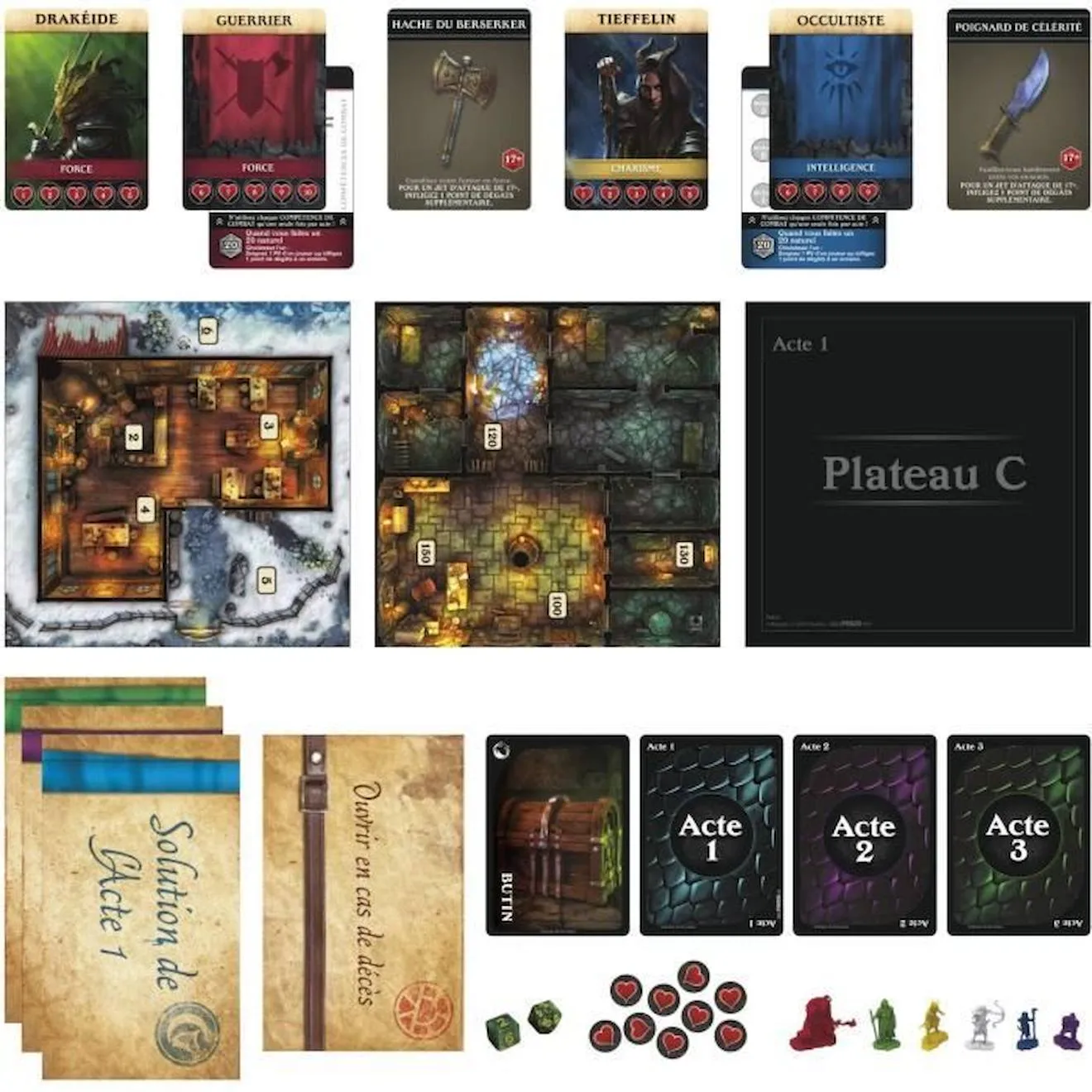 Dungeons & Dragons: Chaos à Padhiver, Jeu d'enquête façon Escape Game, Jeu de Plateau coopératif pour 2 à 6 Joueurs blan