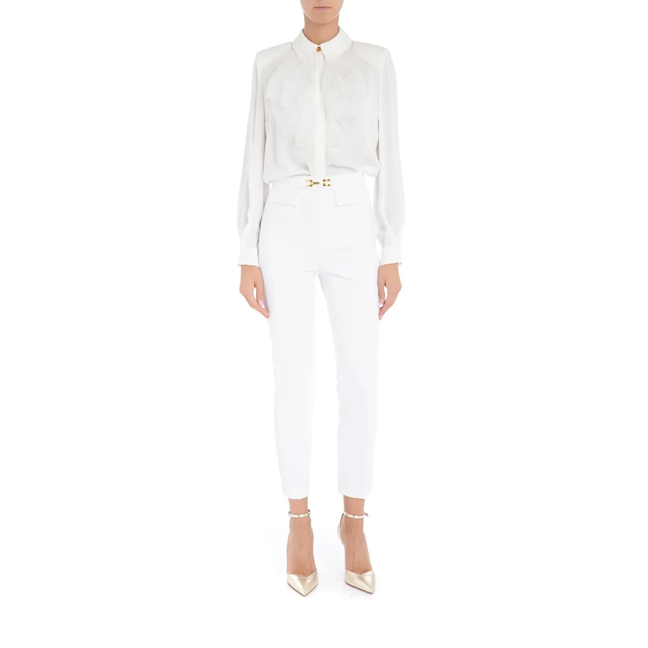 Elisabetta Franchi Chemise en georgette ivoire