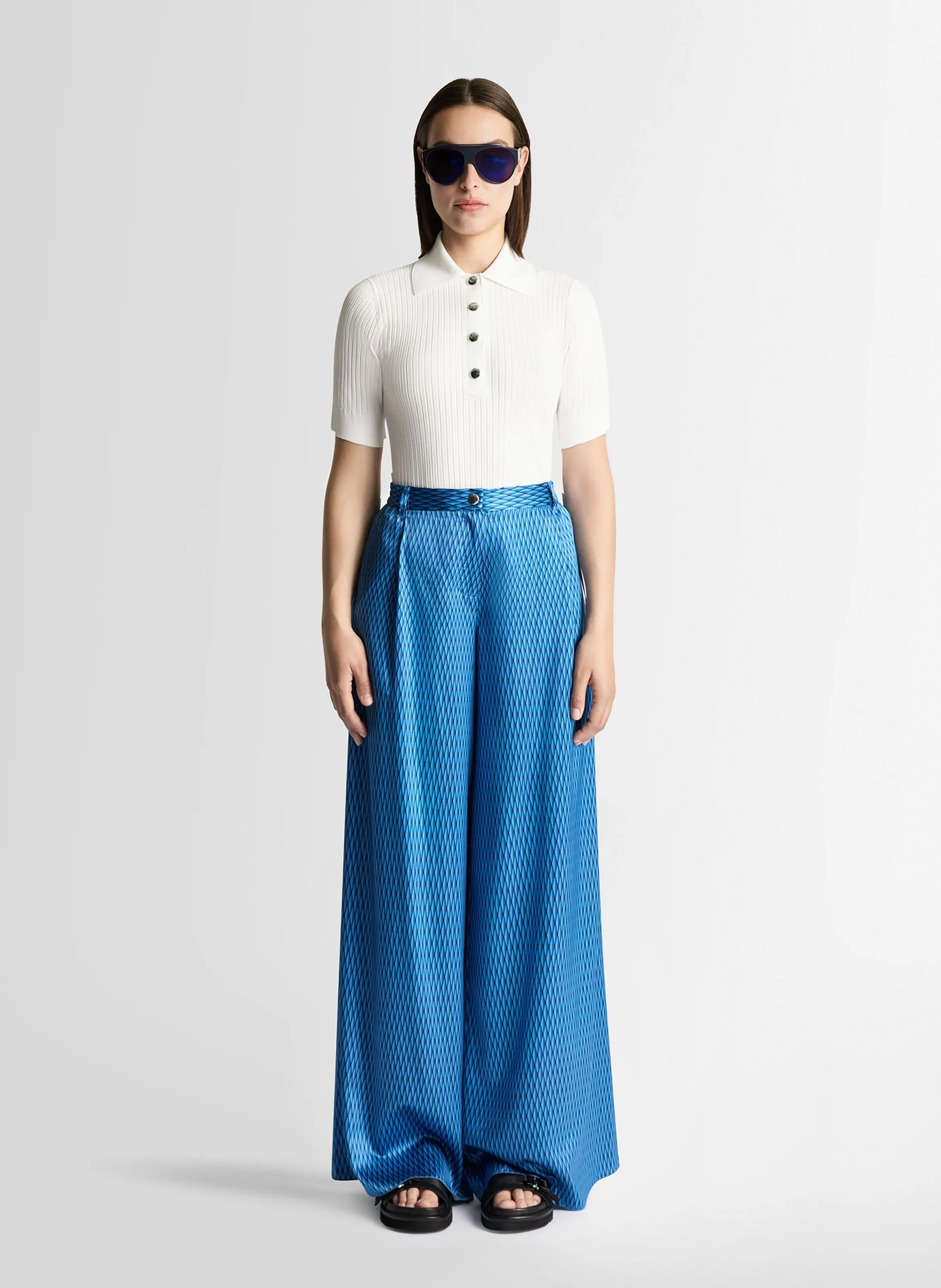 FUSALP  Pantalon aurore diam soie - Bleu