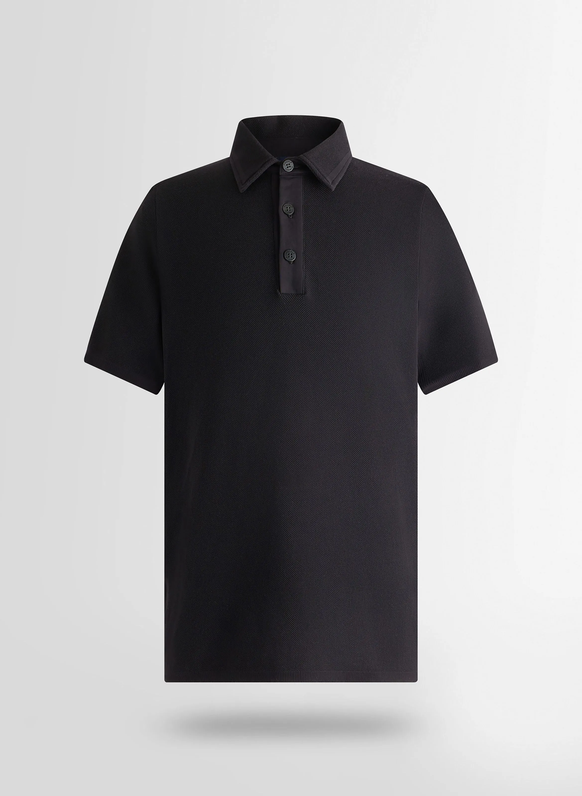 FUSALP  Polo manches courtes rodolphe col chemise coupe ajustée - Noir