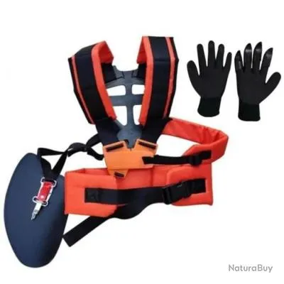 Harnais a Double Sangle Epaule Ajustable Tondeuse Débroussailleuse Orange
