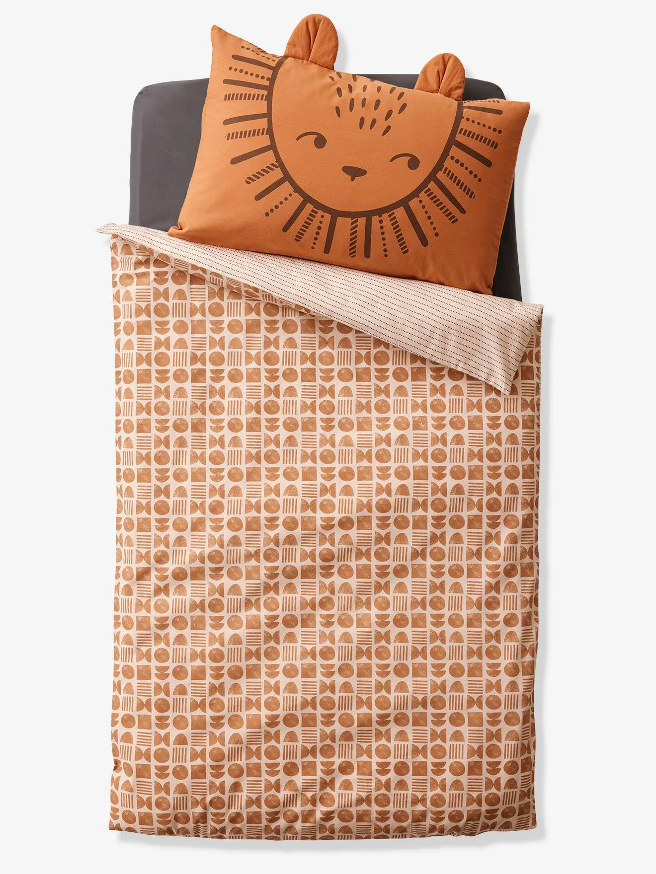 Housse de couette bébé ETHNIC Oeko-Tex® beige imprimé - Vertbaudet