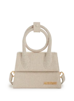 JACQUEMUS  Le Chiquito noeud en toile de coton et lin - Beige