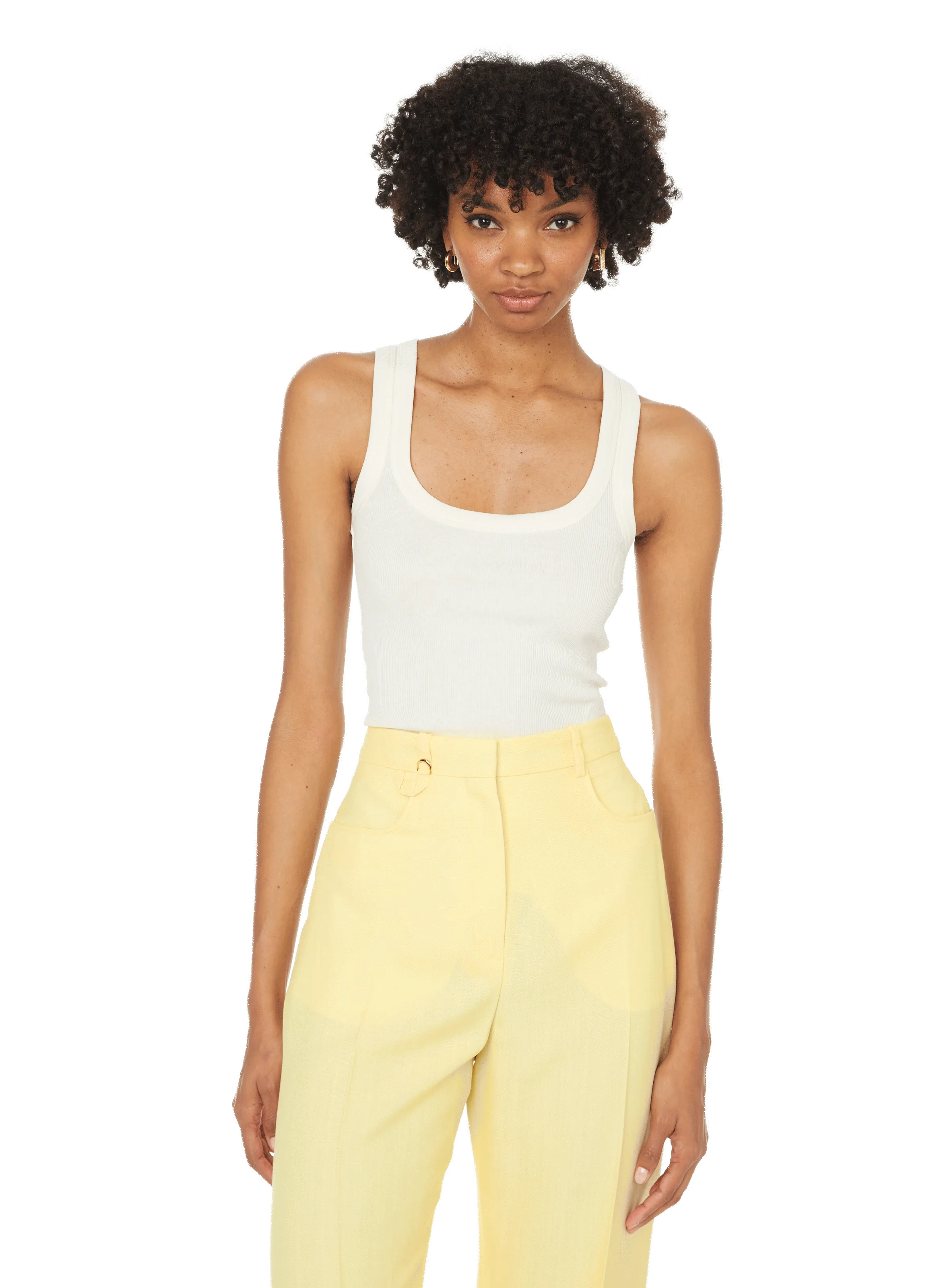JACQUEMUS  Les boucles d'oreille rond carré  - Doré
