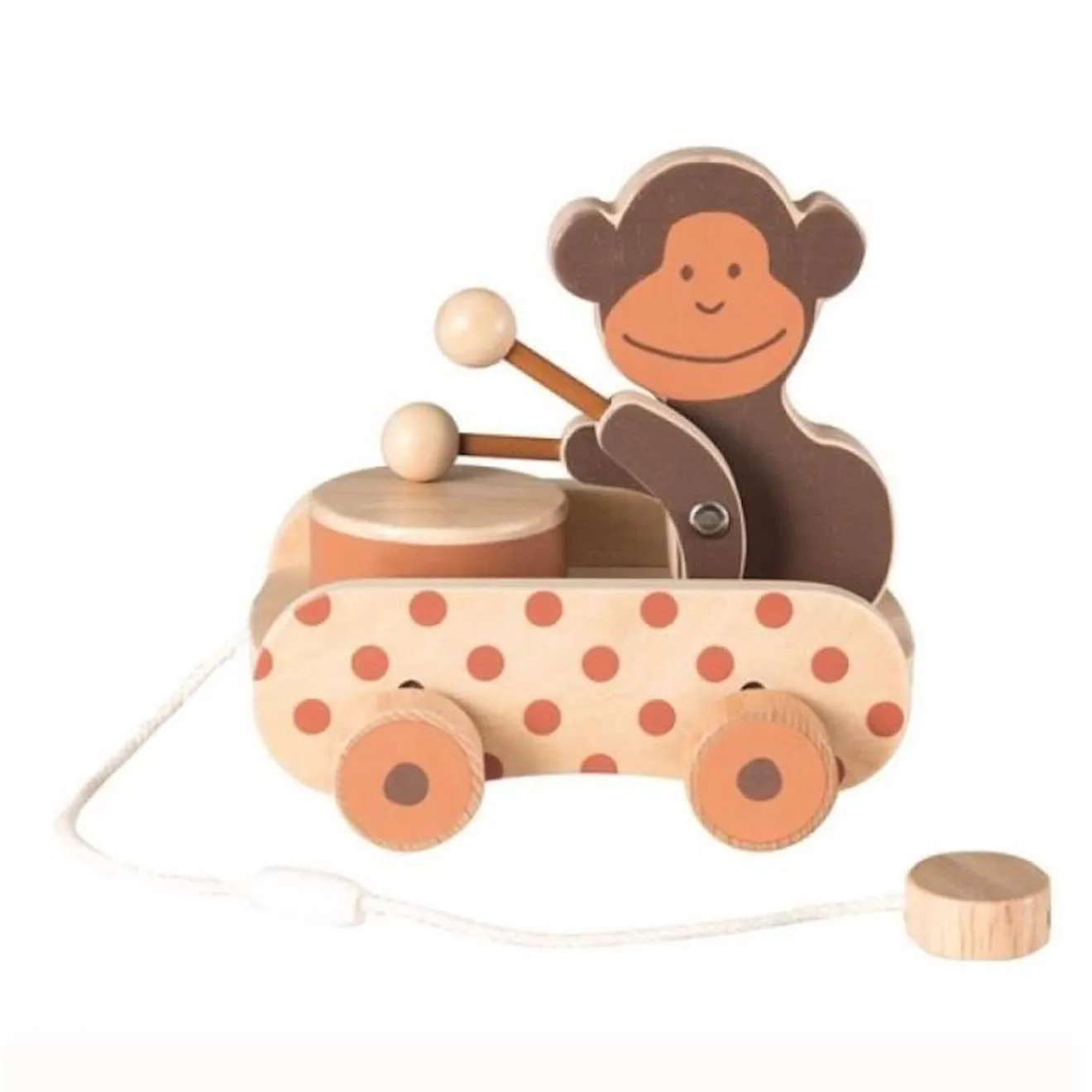 Jouet en bois Egmont Toys - Paulo à tirer avec tambour - Pour enfant de 12 mois et plus blanc - Egmont Toys
