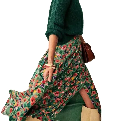 Jupe Longue Bohème Verte