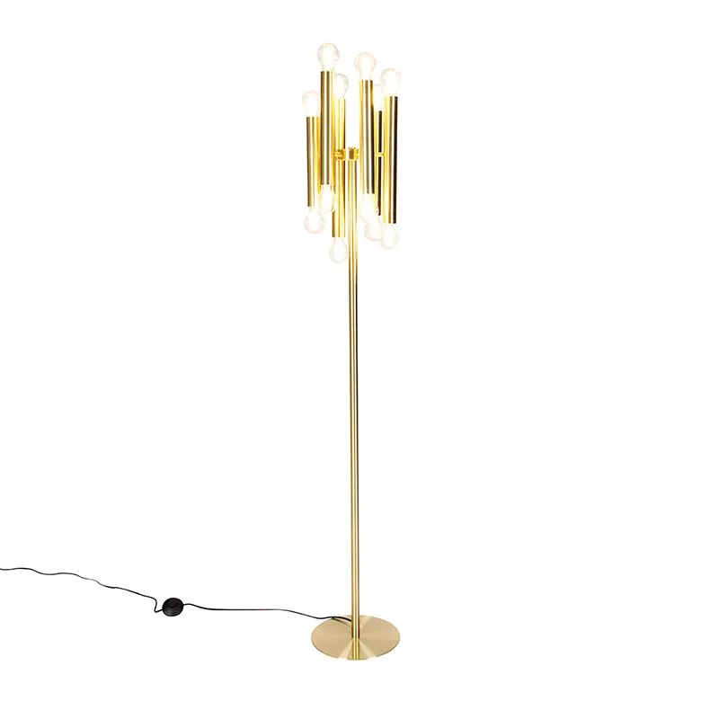 Lampadaire vintage doré 12 lumières -TUBI