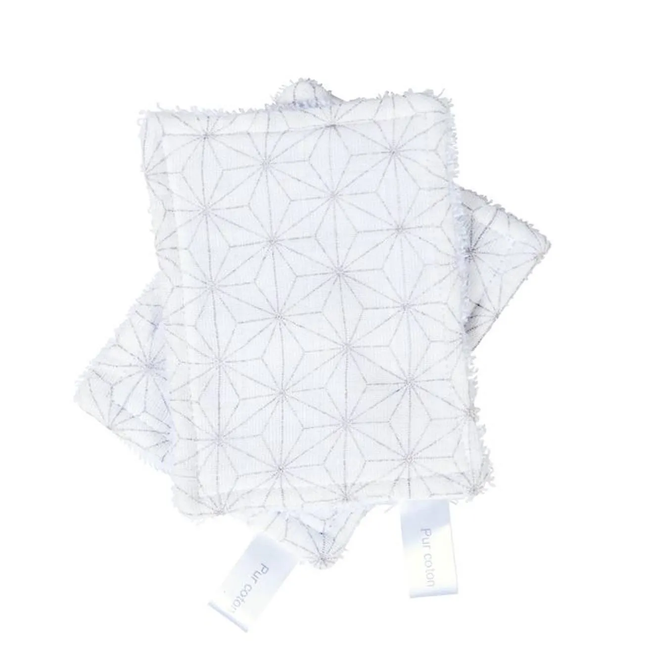Lot de 12 lingettes lavables coton bio* Pompom beige - Little Crevette