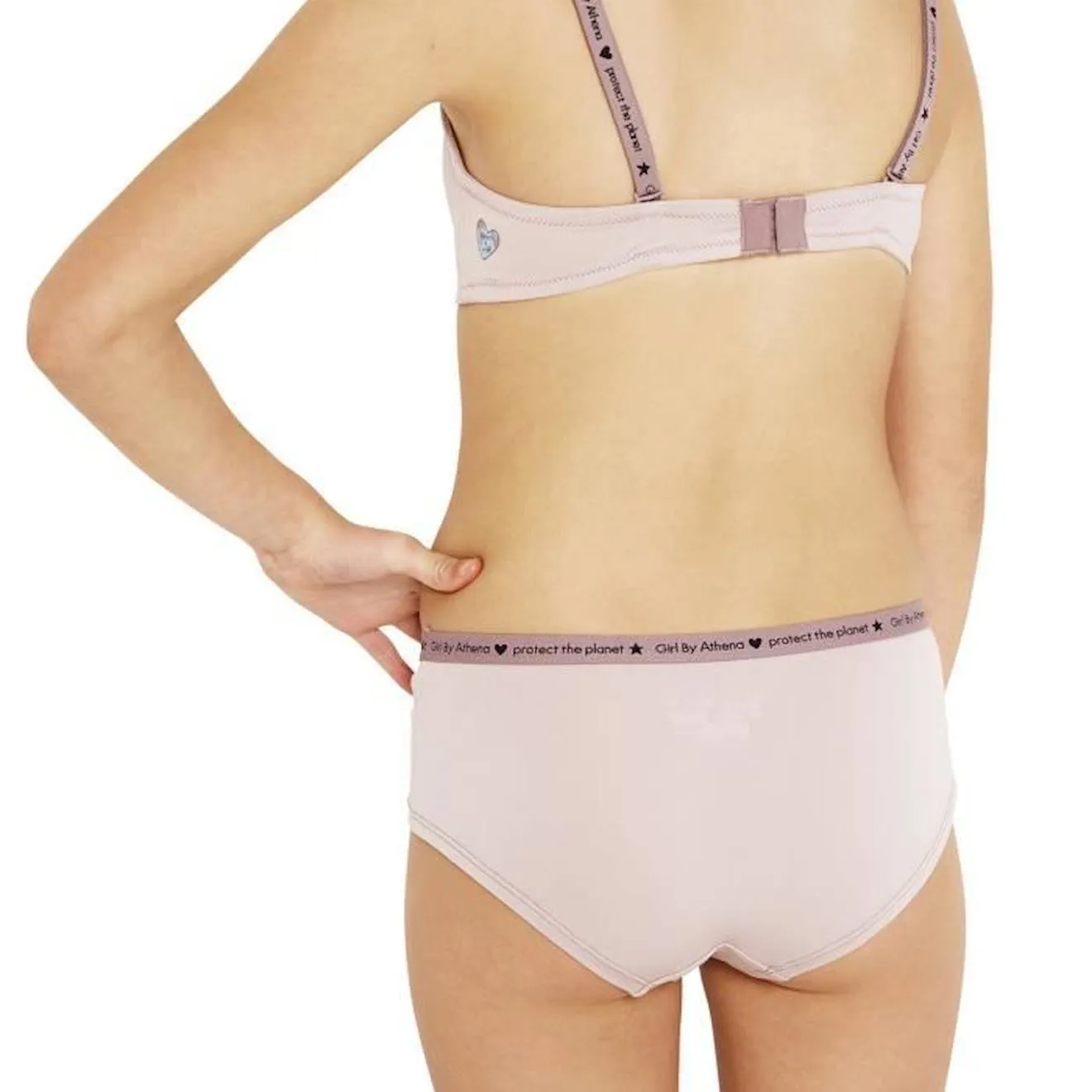 Lot de 2 boxers Micro recyclé ATHENA - Fille - Naturel-café latte beige - Athena