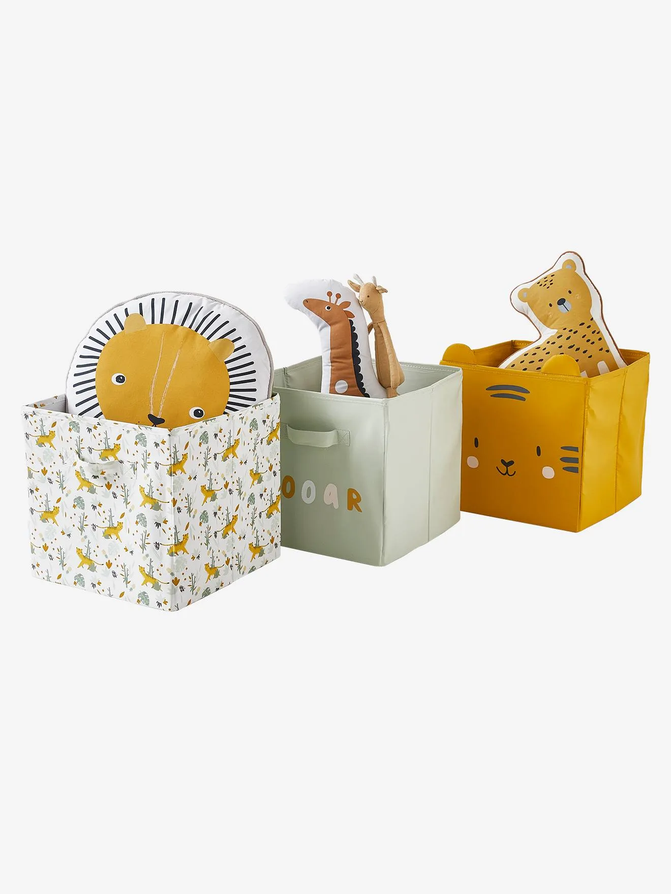 Lot de 3 bacs de rangement animaux HANOÏ blanc - Vertbaudet