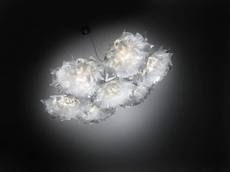 Lustre 9 lampes design Slamp Veli Transparent Technopolymère