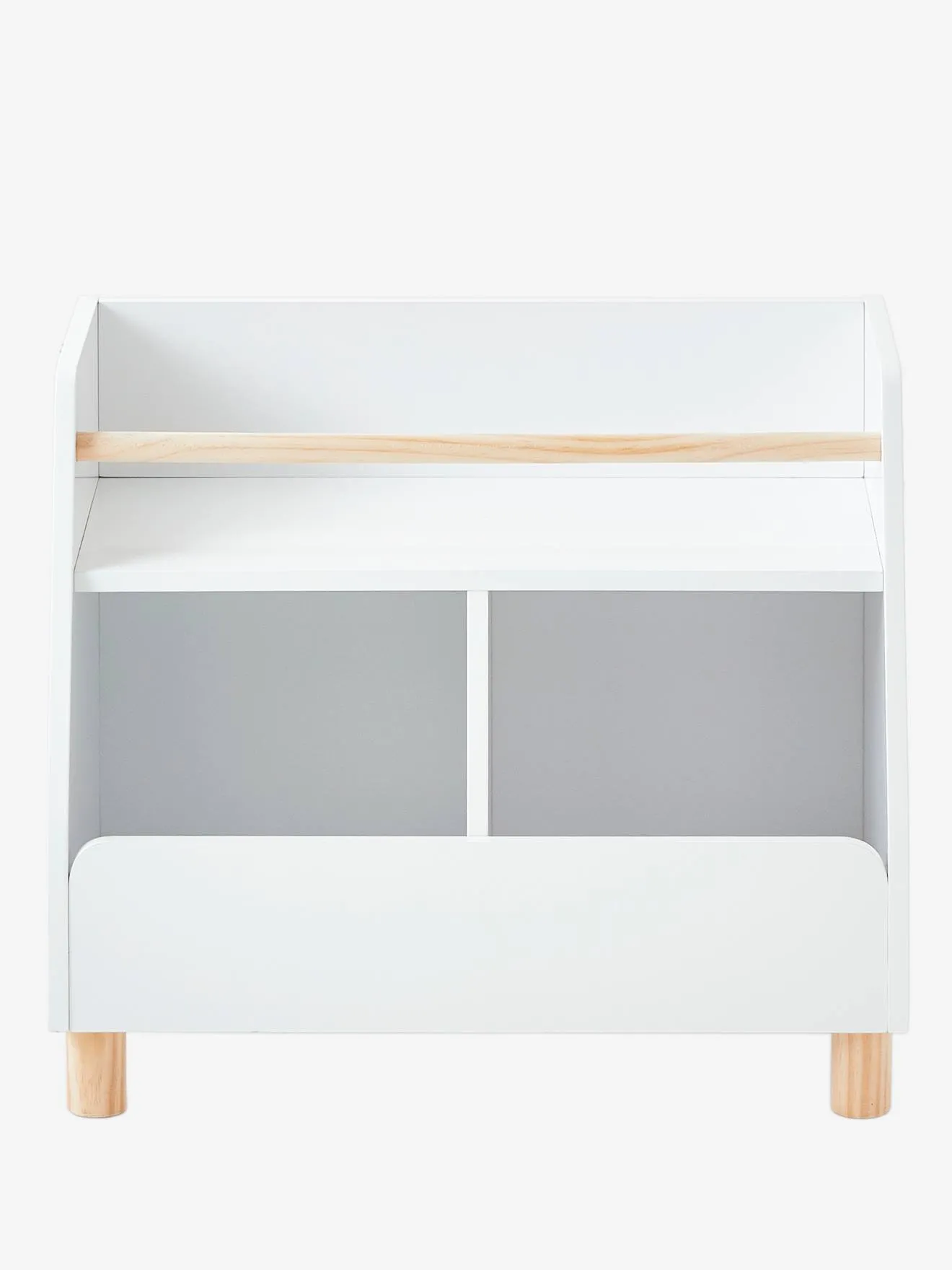 Meuble de rangement mixte étagère + bacs LIGNE PTILOU blanc/bois - Vertbaudet
