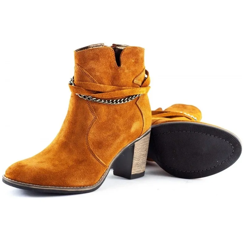 Olivier Boots avec chaine Megi rouge orange