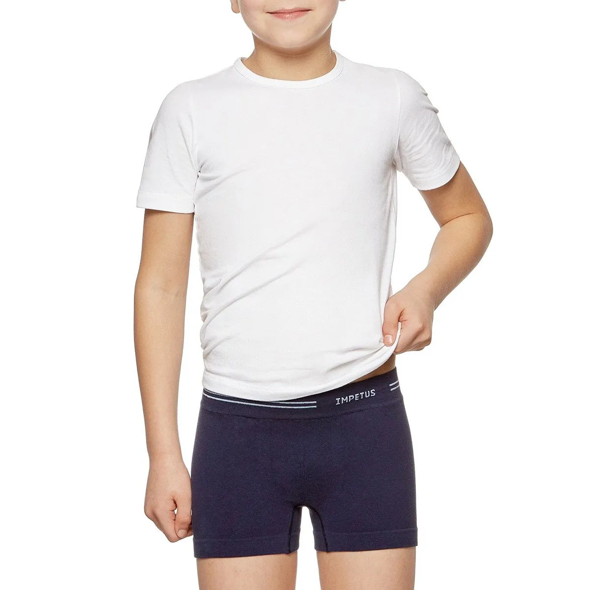 Pack de 2 boxers coton enfant Seamless bleu et marine par Impetus Junior