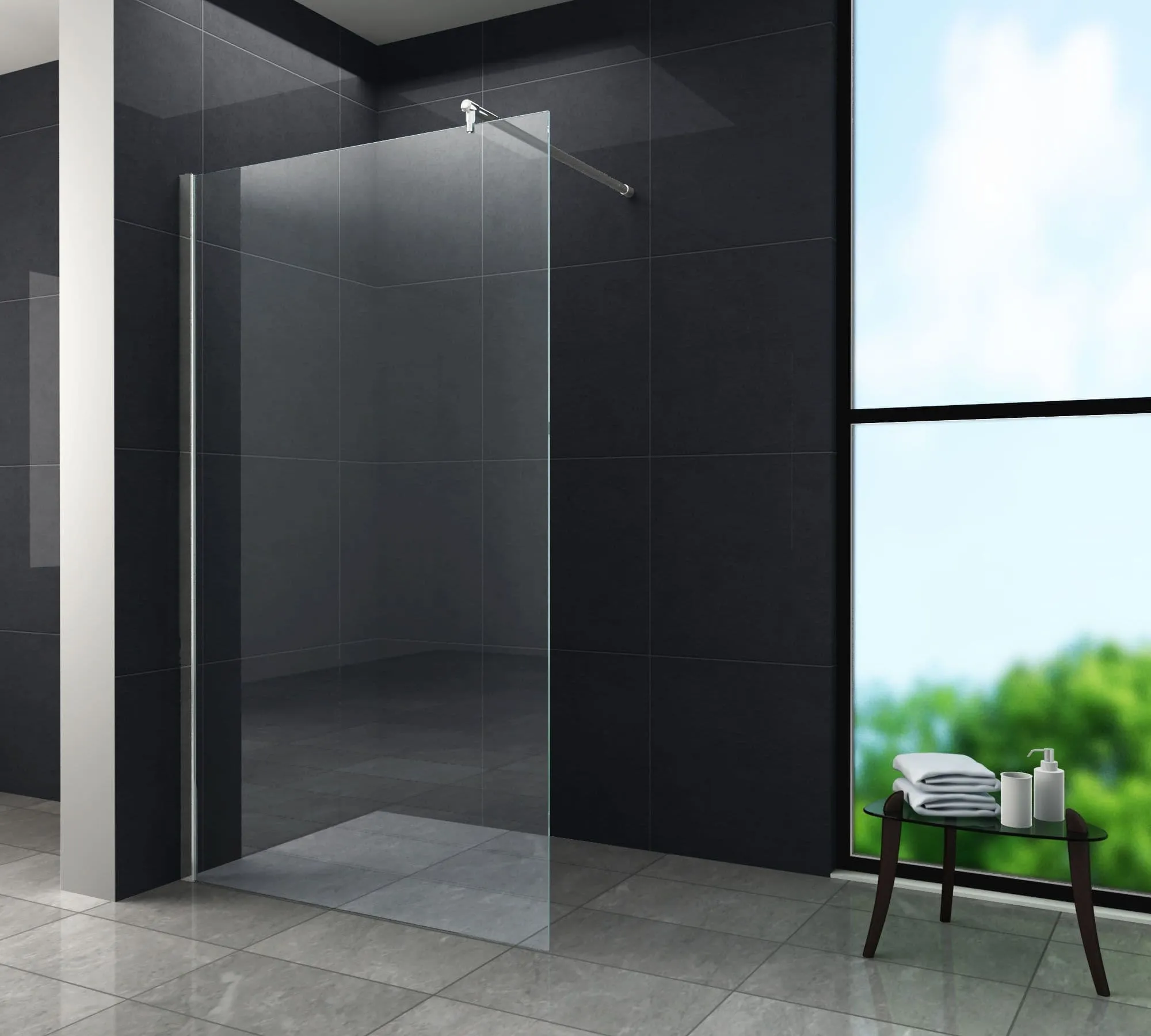 Paroi Fixe Robusta 60cm épaisseur 10mm WALK-IN-SHOWER XS XC WIO