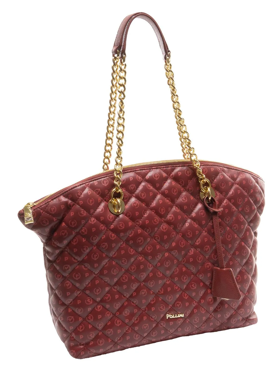 Pollini Heritage Quilted Cabas Épaule Bourgogne - Achetez À Prix Outlet!