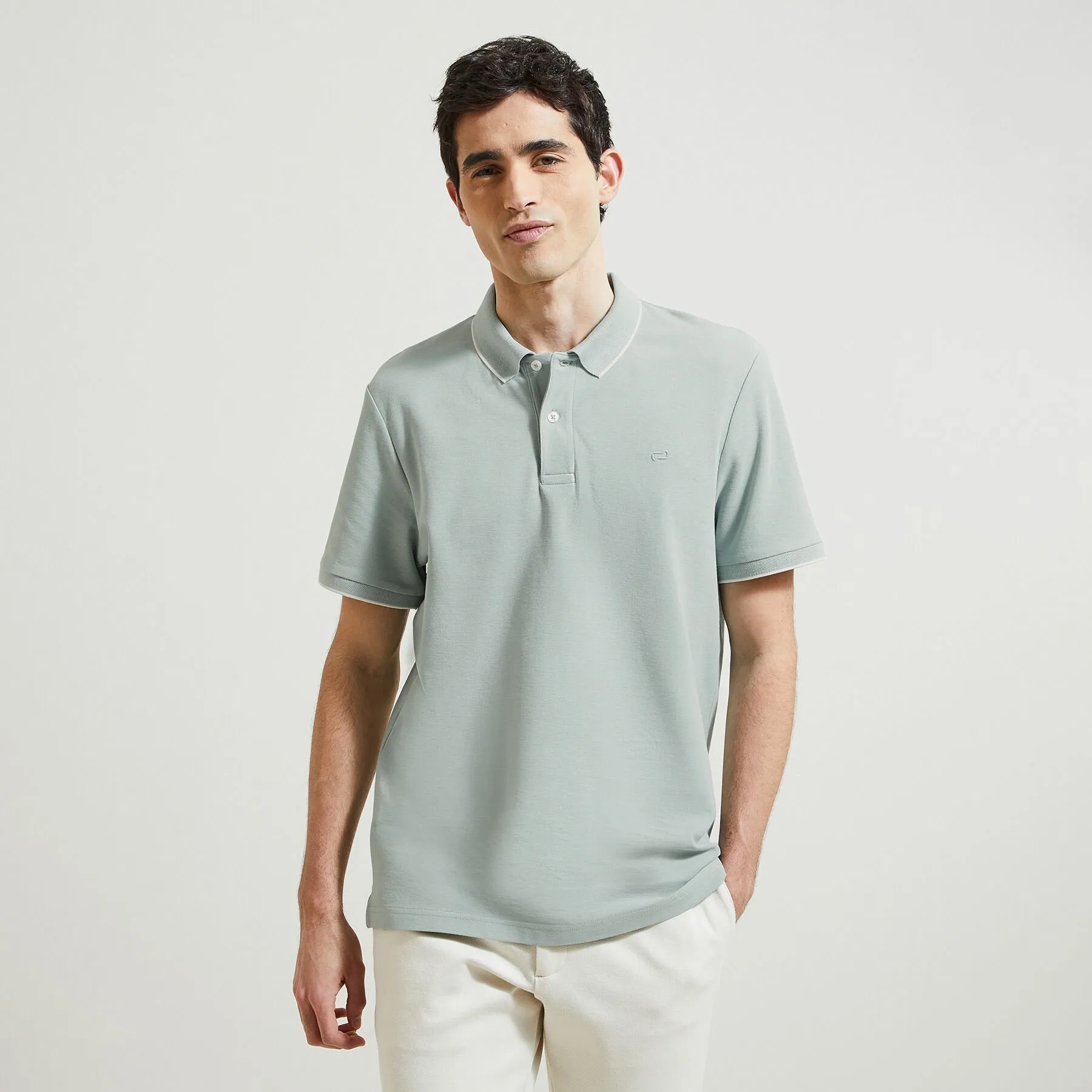 Polo manches courtes uni "le parfait by Jules" Vert clair | Jules