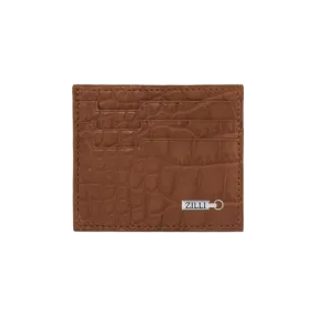 Porte-cartes CC7 en crocodile mat camel