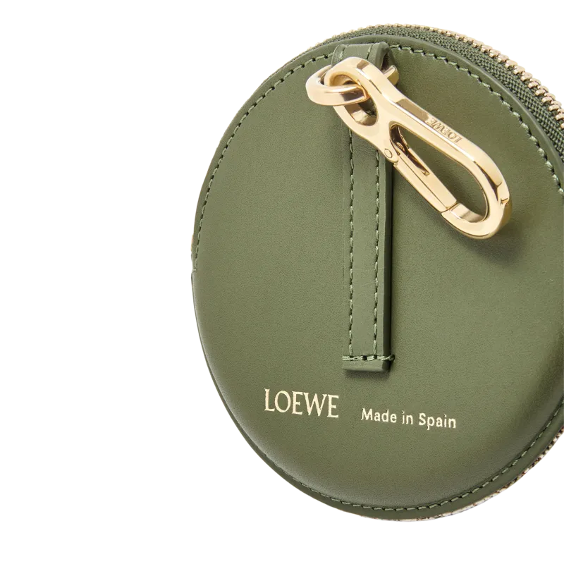 Porte monnaie Goya Cuir tissu anagramme vert amande