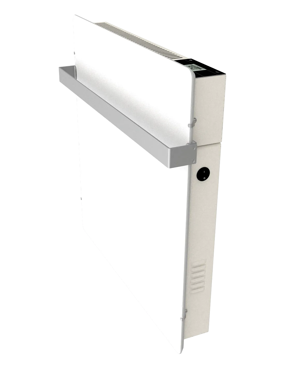 Radiateur à inertie WIFI 800W CARRE 50X50CM BLANC QUARTZ + BARRE INOXYDABLE 51CM VALDEROMA BZ08BSW