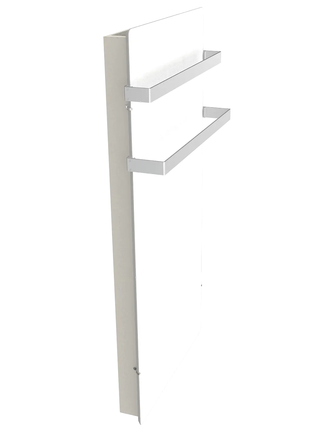 Radiateur à inertie WIFI 800W VERTICAL 50X100CM BLANC QUARTZ + BARRE INOXYDABLE 51CM VALDEROMA BZ08BLW