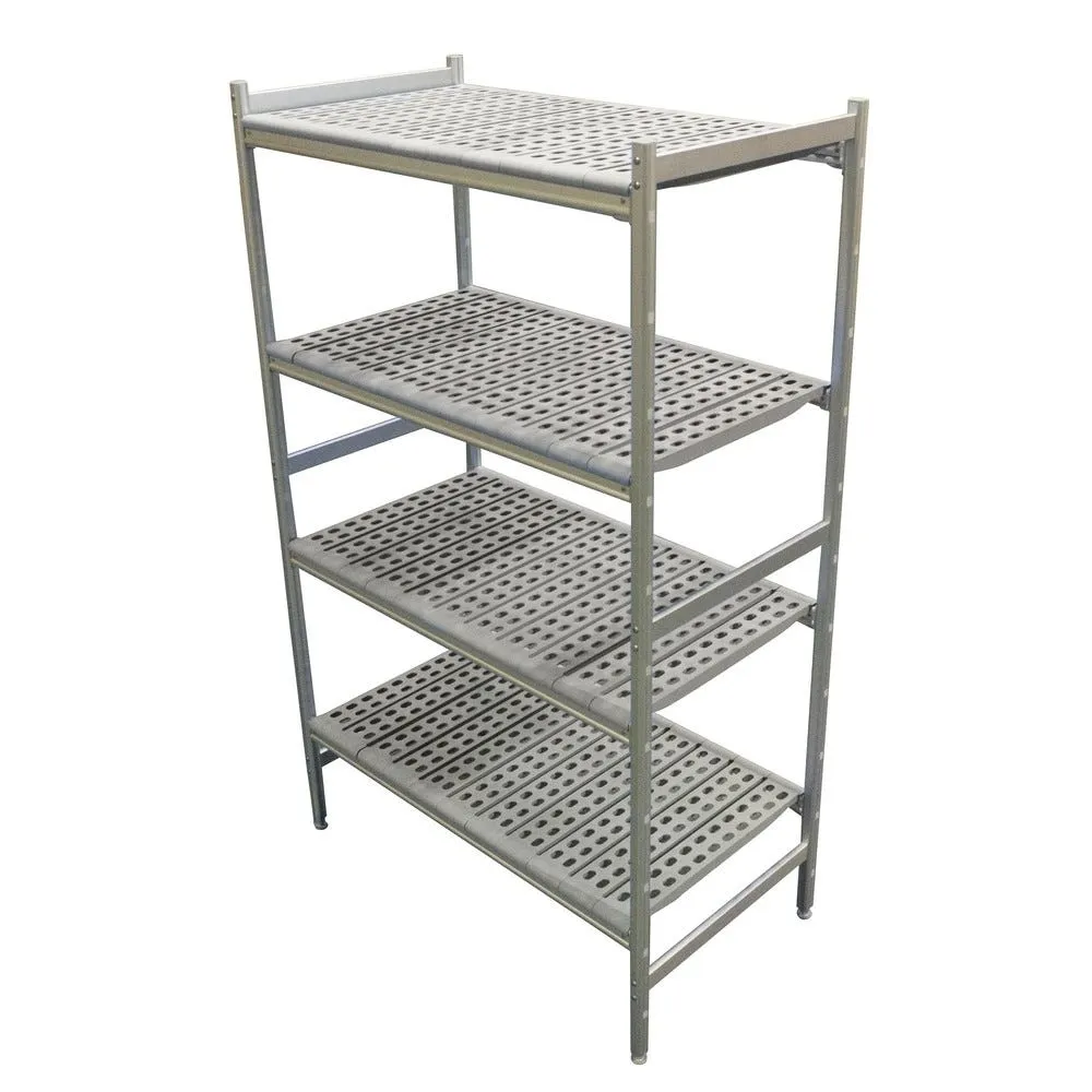 Rayonnage d'angle alu 2670x577 h.1700 4 niv. Poly