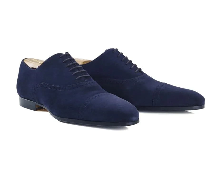 Richelieu homme velours marine semelle cuir avec patin Stresa Patin