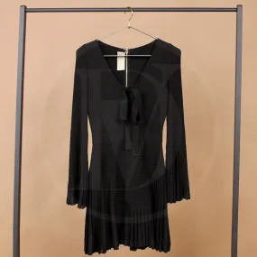 Robe en maille côtelées métallisées noire t.38 – Elie Saab