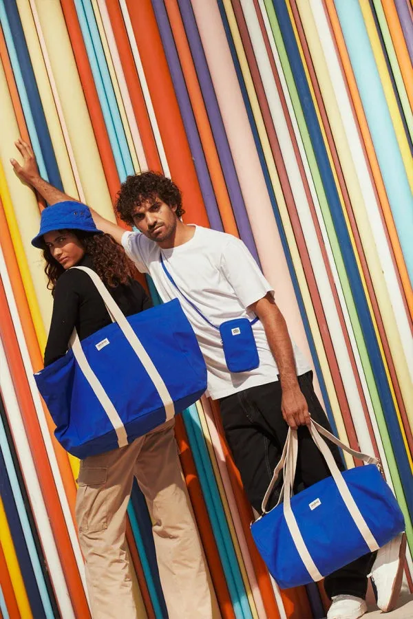 Sac polochon Bleu électrique en coton bio - Simon