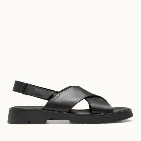 Sandales made in france en cuir sans chrome | noir "ilot oak noir" femme
