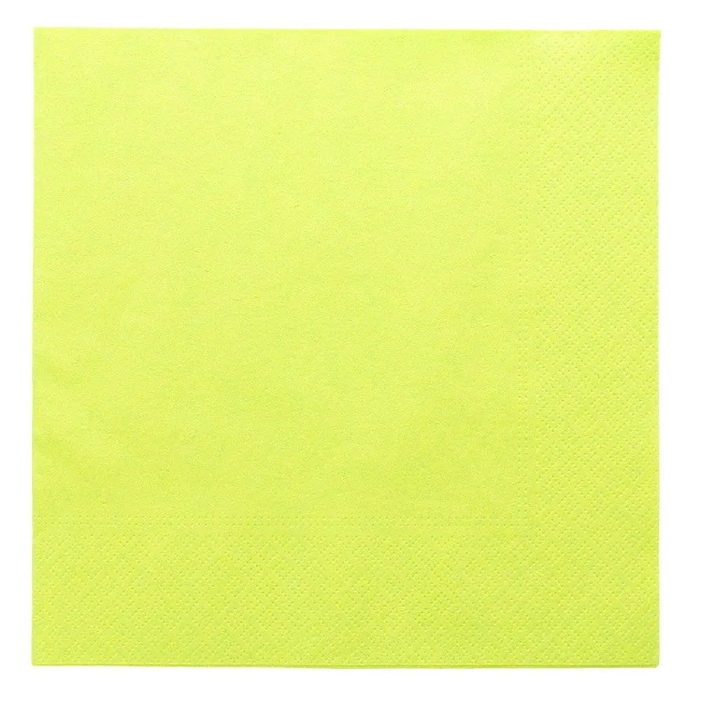 Serviette ouate 2 plis vert anis avec bord en relief 39x39cm - par 1600