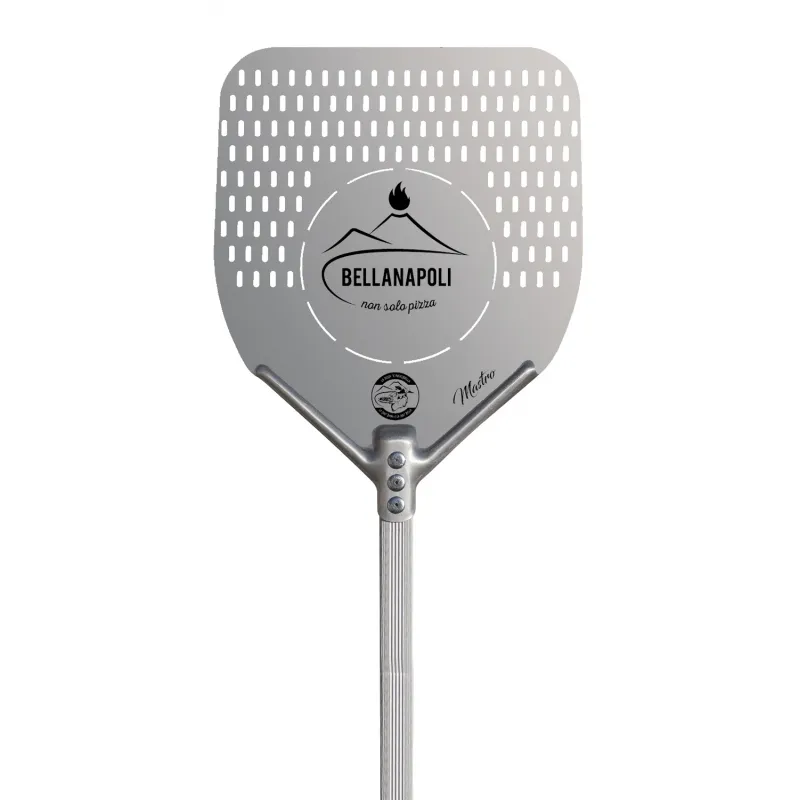Set 3 outils Pizzaiolo 2 pelles a pizza 33 x 33 cm et Ø 22 Cm + Brosse Manche 150 cm Qualité professionnelle BellaNapoli